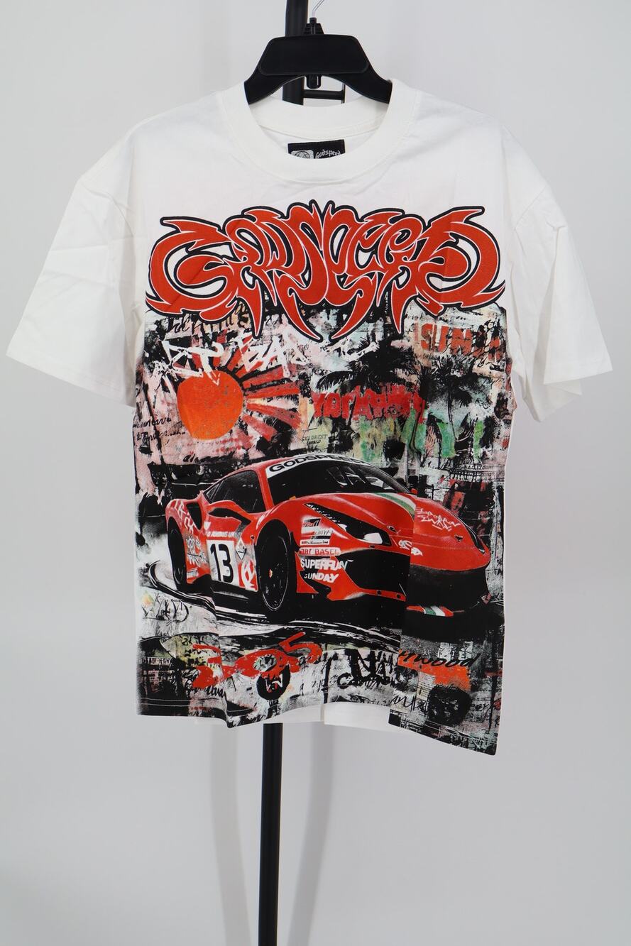 NEW Godspeed 305 Supperrun T Shirt Men's White Short Sleeve Crew Neck Size M